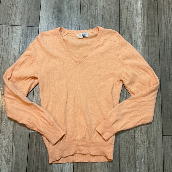 Pringle of Scotland 100% Pure Cashmere Sweater V Neck Made in Scotland SoftPeach - Picture 1 of 5